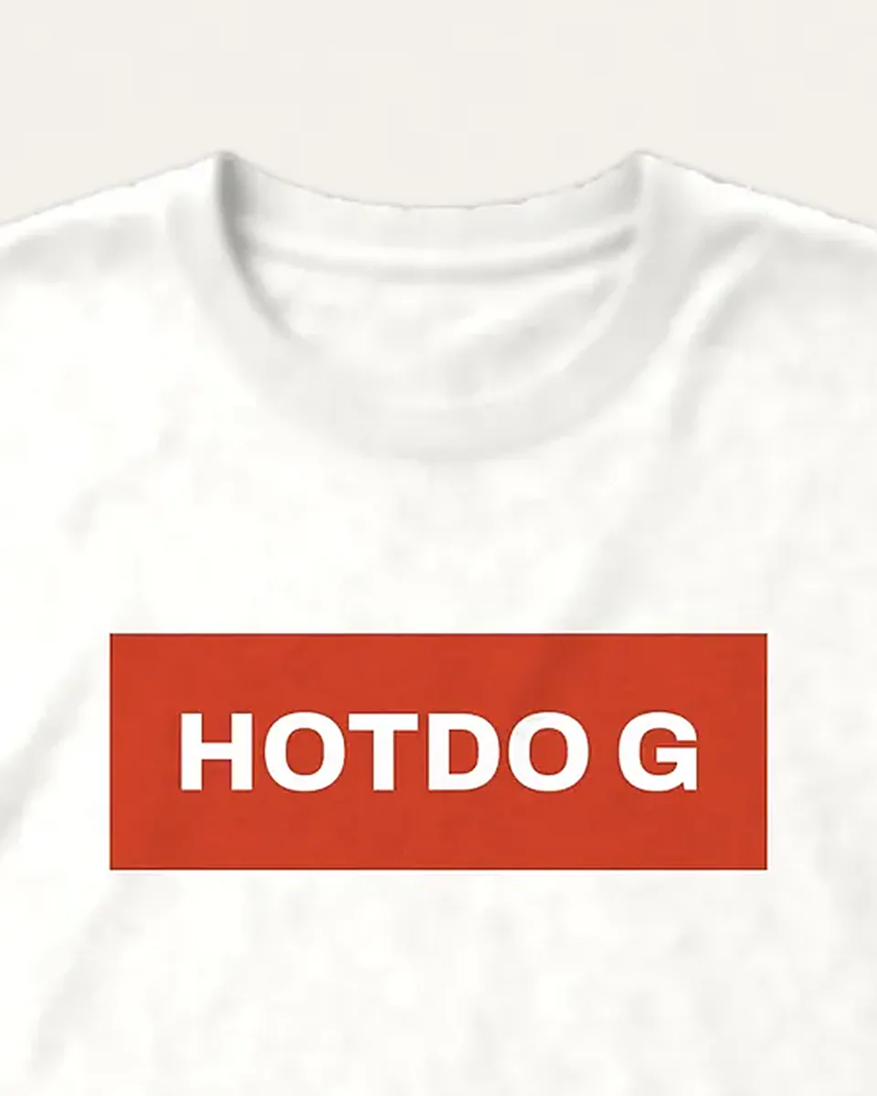 Close-up of the HOTDO G Tee: the collar and garment-dyed cotton