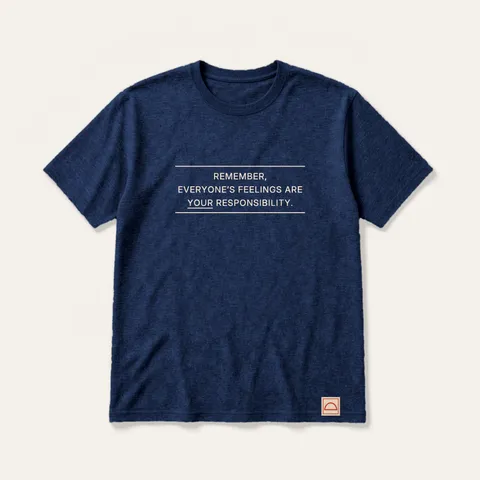 Feelings Notice Tee in True Navy / Cream