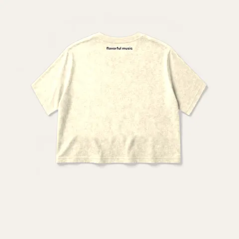 Feelings Notice Women's Boxy Tee in Ivory / Plum, back