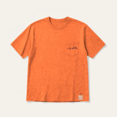 Heartbeat Croissant Pocket Tee in Burnt Orange / Plum