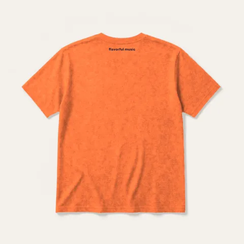 Heartbeat Croissant Pocket Tee in Burnt Orange / Plum, back