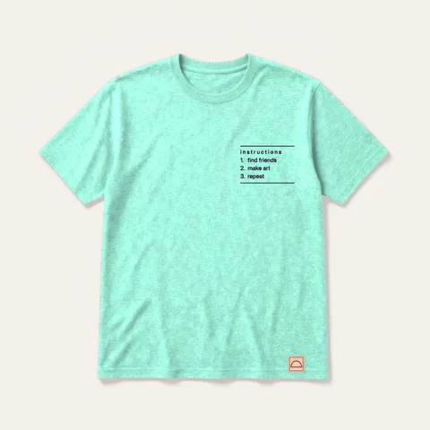 Make Art With Friends Tee in Chalky Mint / Plum
