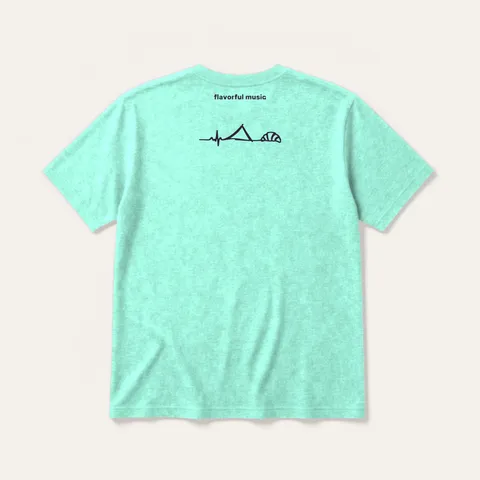 Make Art With Friends Tee in Chalky Mint / Plum, back
