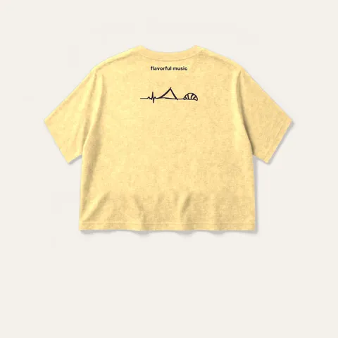 Make Art With Friends Women's Boxy Tee in Butter / Plum, back