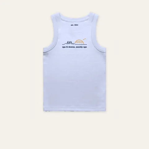 Santa Cruz Dipper Women's Rib Tank in Powder / Navy, back